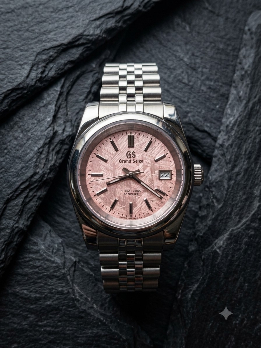 Custom 39mm Automatic Grand Seiko Mod Watch NH35 Pink Skyflake Dial